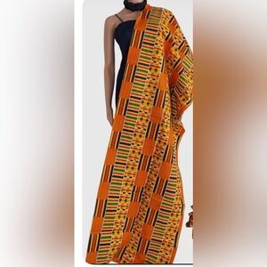 African Print 2 Piece Wrap with Matching Face Mask